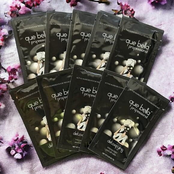 2/$15 (10) Que Bella Professional Detoxifying Charcoal Mask 0.24 Oz Each LOT - Picture 1 of 4